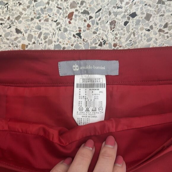 Arnoldo Bassini red faux wrap skirt side zip lined Small s stud - Picture 4 of 7